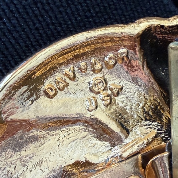 VTG Day L’or Elegant Black Gold Women's Stretchable Belt Made USA Size 2X - Picture 5 of 6